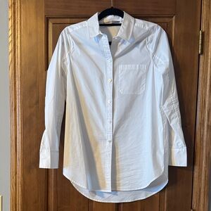 Athleta White Casual Button Down Shirt